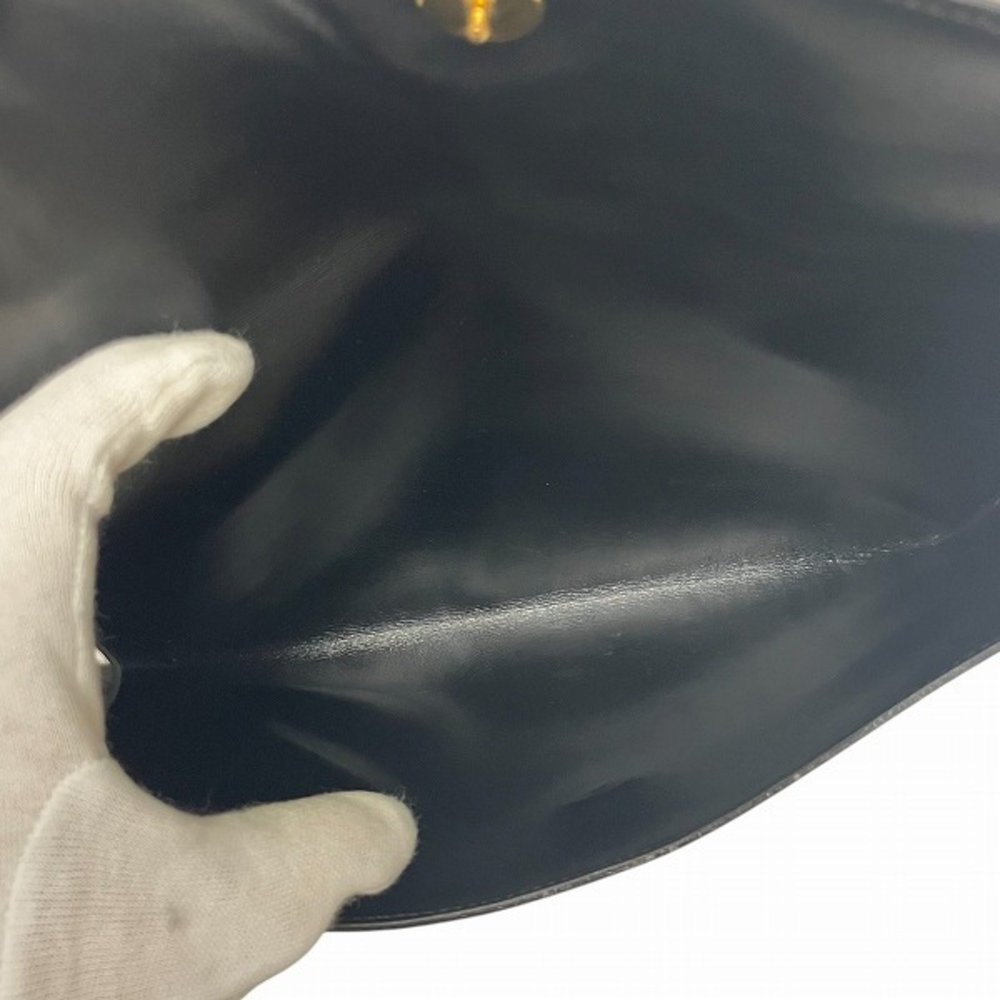 HERMES Black Wood Button Pochette Rio Bag Clutch - Picture 8 of 9
